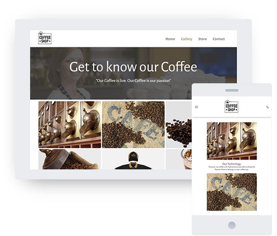 eCommerce website template for Cafe; Coffee shop