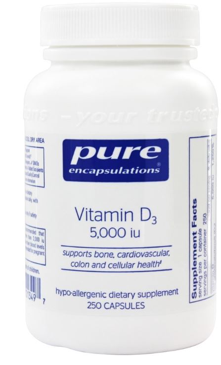 Vitamin D3 5000 IU - 250 Vegetarian Capsules