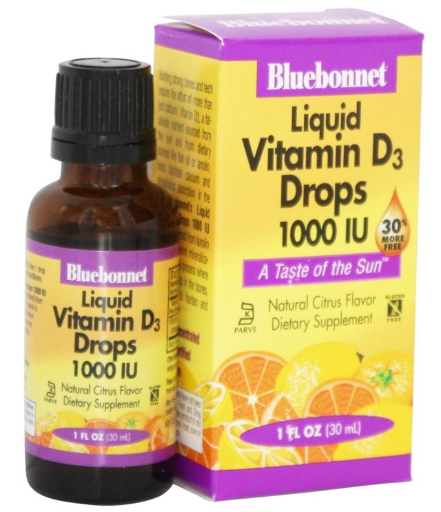 Liquid Vitamin D3 Drops Natural Citrus Flavor 1000 IU - 1 fl. oz.