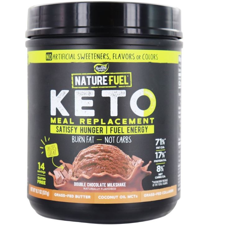 Keto Meal Replacement Powder 14 Servings Double Chocolate Milkshake - 18.7 oz.