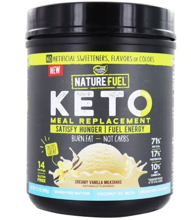 Keto Meal Replacement Powder 14 Servings Creamy Vanilla Milkshake - 17.1 oz.