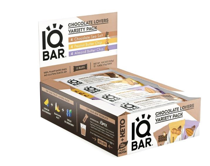 Plant Based Keto Protein Bar Variety Pack Chocolate Lovers - 12 Bars