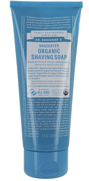 Organic Shaving Soap Unscented - 7 fl. oz.