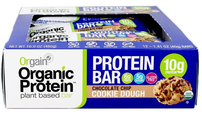 Organic Protein Plant Based Bar Chocolate Chip Cookie Dough - 12 Bars