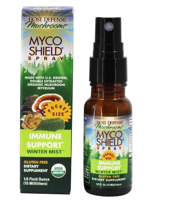 Mushrooms MycoShield Immune Support Spray Pocket Size Winter Mist - 0.5 fl. oz.