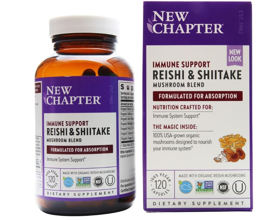 Immune Support Reishi & Shiitake Mushroom Blend - 120 Vegan Capsules