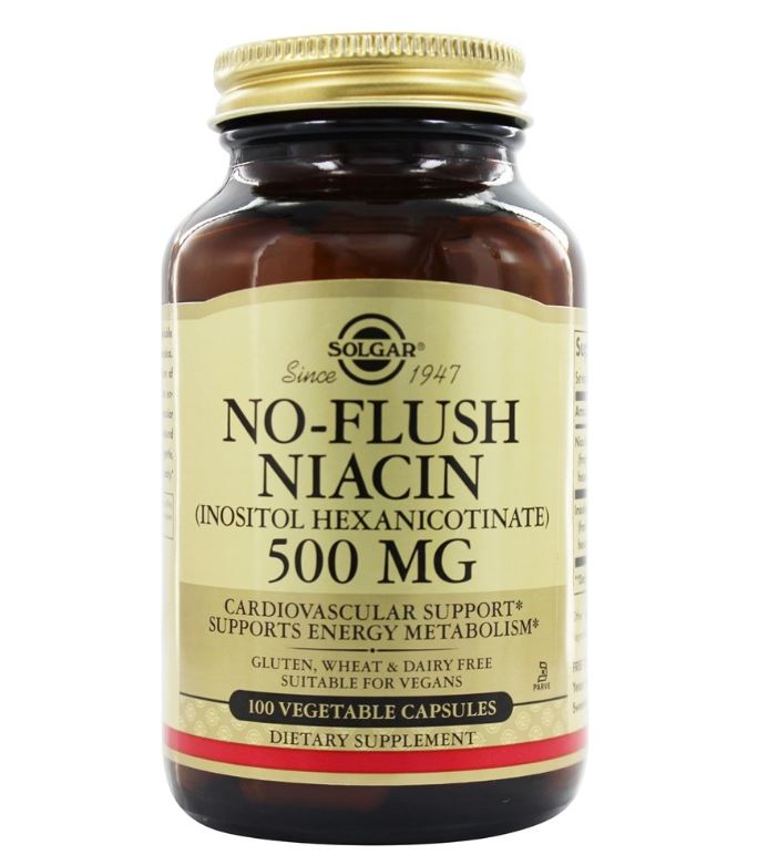 No-Flush Niacin 500 mg. - 100 Vegetarian Capsules