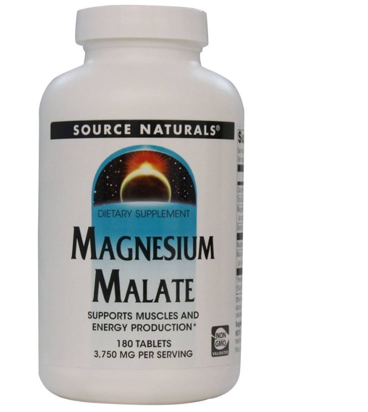 Magnesium Malate 1250 mg. - 180 Tablets