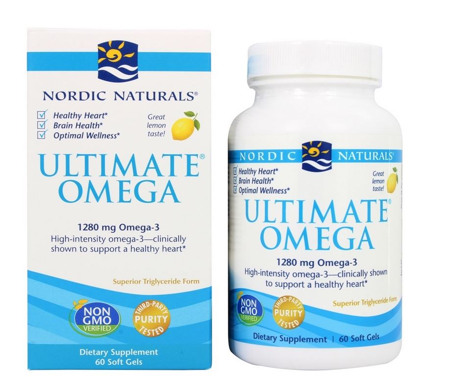 Ultimate Omega Purified Fish Oil Lemon 1280 mg. - 60 Softgels