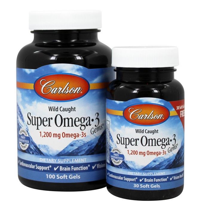 Super Omega-3 Gems Fish Oil Concentrate Bonus Pack 1200 mg. - 130 Softgels