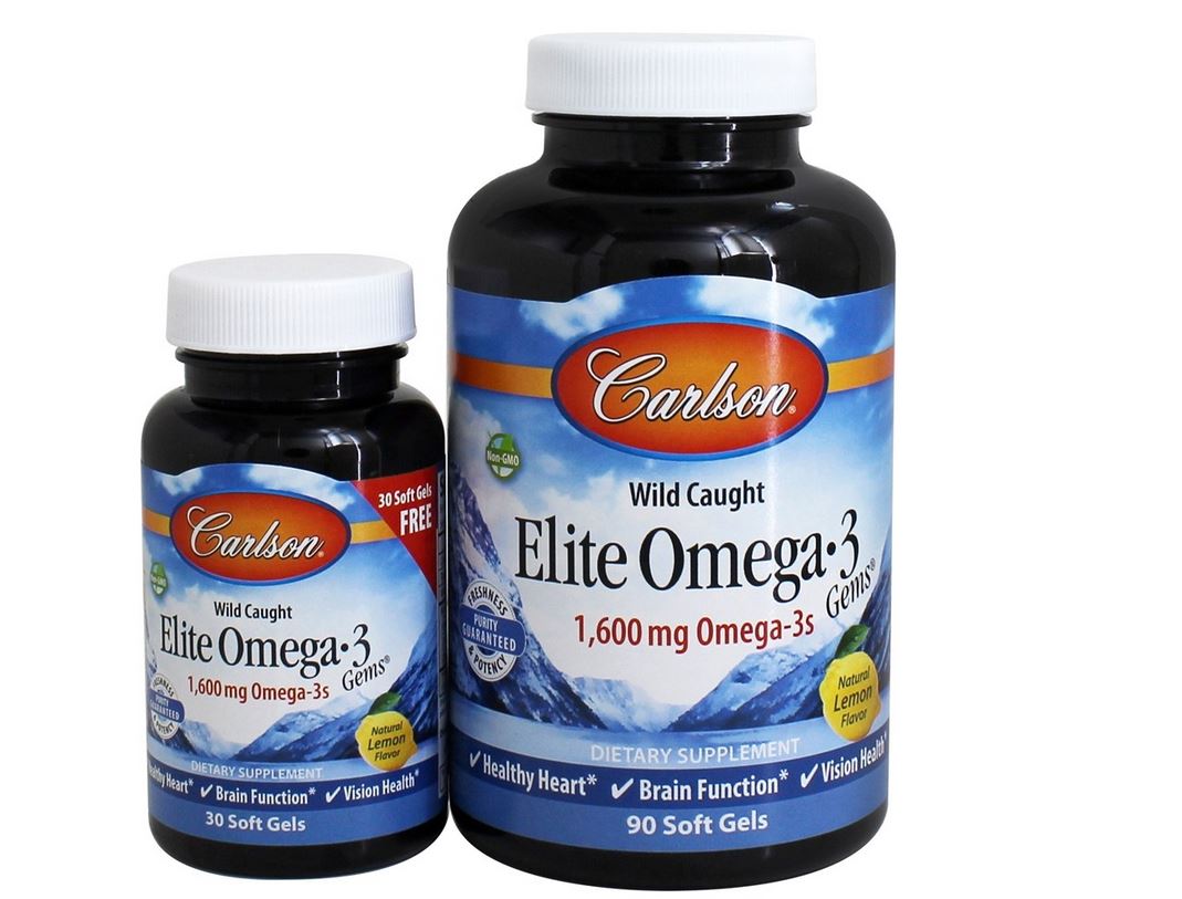 Norwegian Elite Omega-3 Fish Oil Gems Lemon Flavored 1600 mg. - 120 Softgels