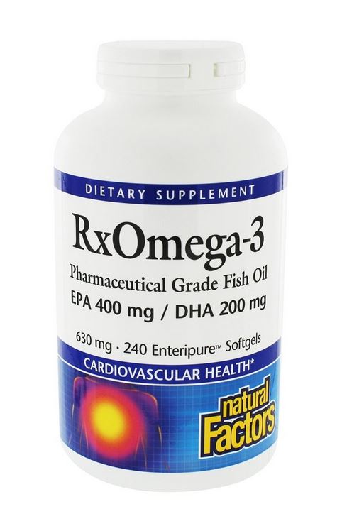 RxOmega-3 Pharmaceutical Grade EPA 400 mg/DHA 200 mg - 240 Softgels