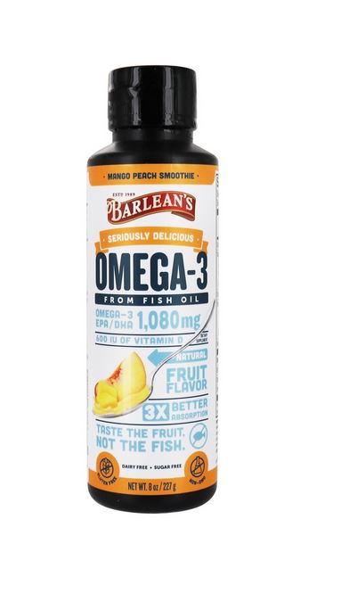 Omega-3 from Fish Oil Mango Peach Smoothie 1080 mg. - 8 fl. oz.