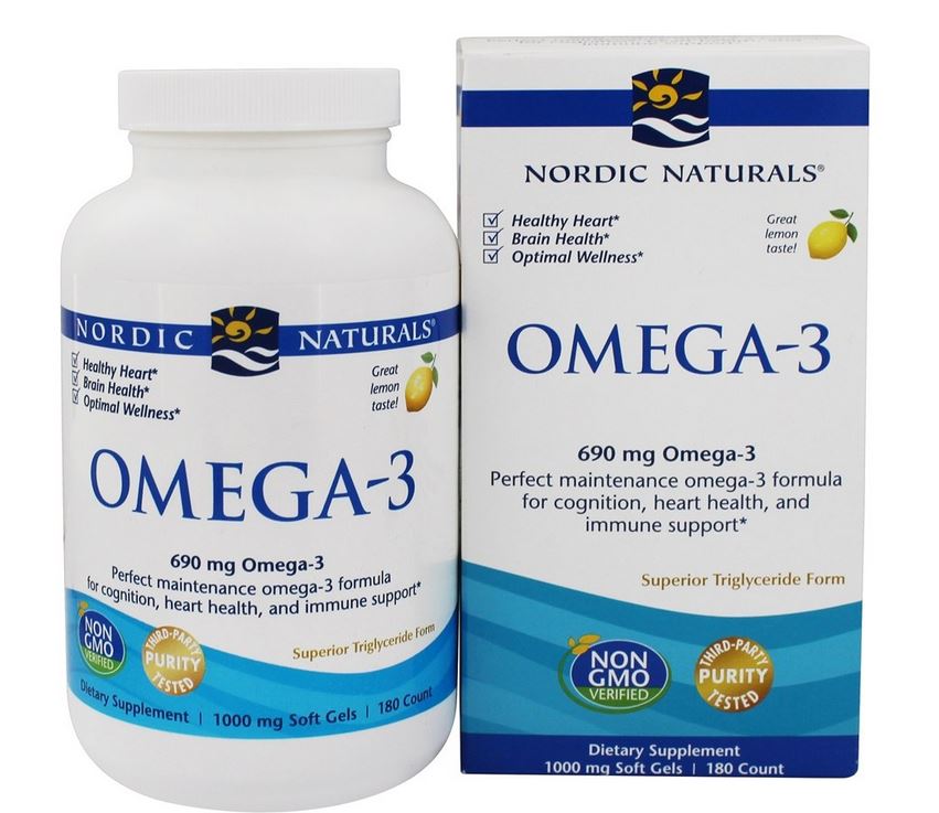 Omega-3 Purified Fish Oil Lemon 690 mg. - 180 Softgels