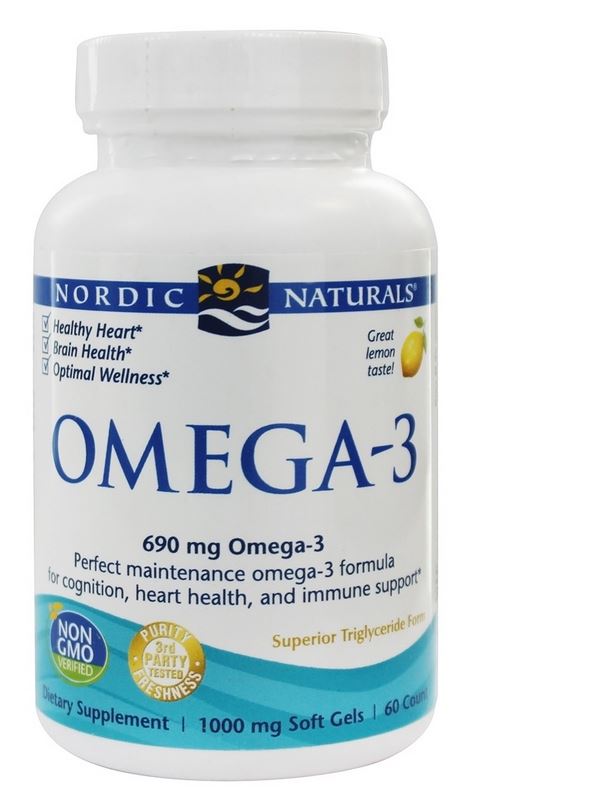 Omega-3 Formula Purified Fish Oil Lemon 690 mg. - 60 Softgels