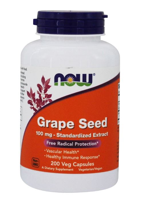 Grape Seed Standardized Extract 100 mg. - 200 Vegetable Capsule(s)