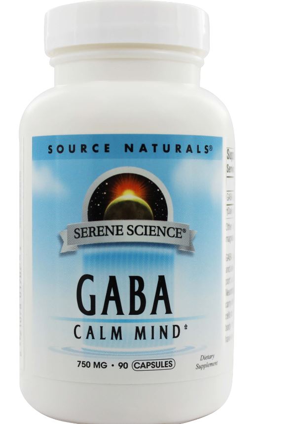 GABA Calm Mind Gamma Aminobutyric Acid 750 mg. - 90 Capsules