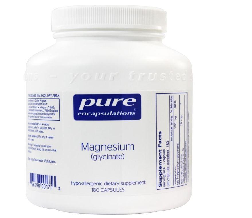 Magnesium Glycinate - 180 Vegetarian Capsules