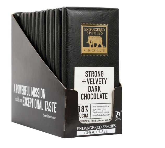 Dark Chocolate Bars Box 88% Cocoa Strong & Velvety - 12 Bars