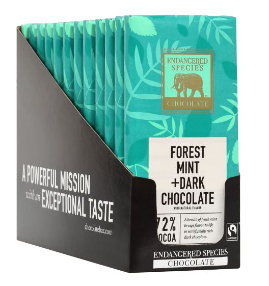 Dark Chocolate Bars Box 72% Cocoa Forest Mint - 12 Bars