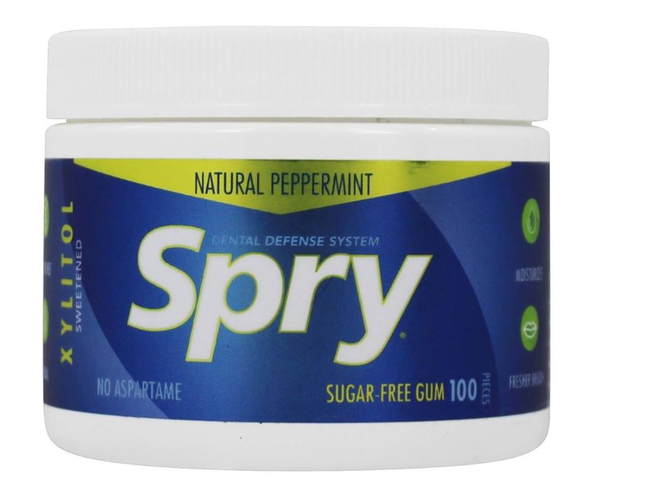 Spry Chewing Gum with Xylitol Peppermint - 100 Piece(s)