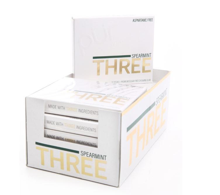 THREE Premium Sugar Free Chewing Gum Spearmint - 10 Pack(s)