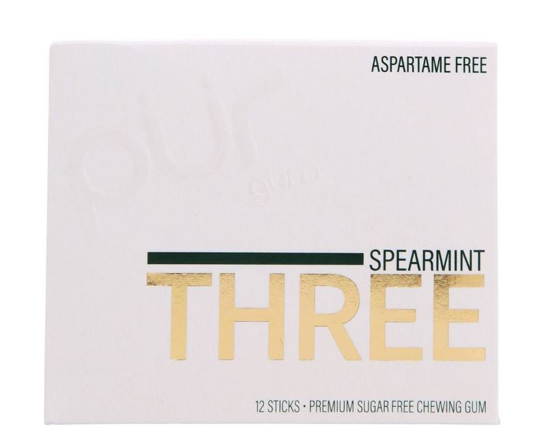 THREE Premium Sugar Free Chewing Gum Spearmint - 12 Stick(s)