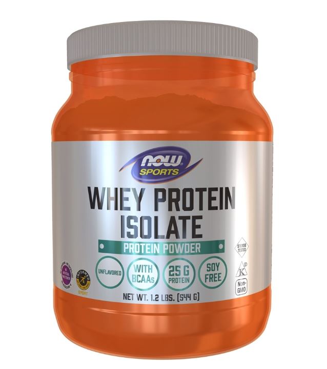 NOW Sports Whey Protein Isolate Powder Unflavored - 1.2 lbs.