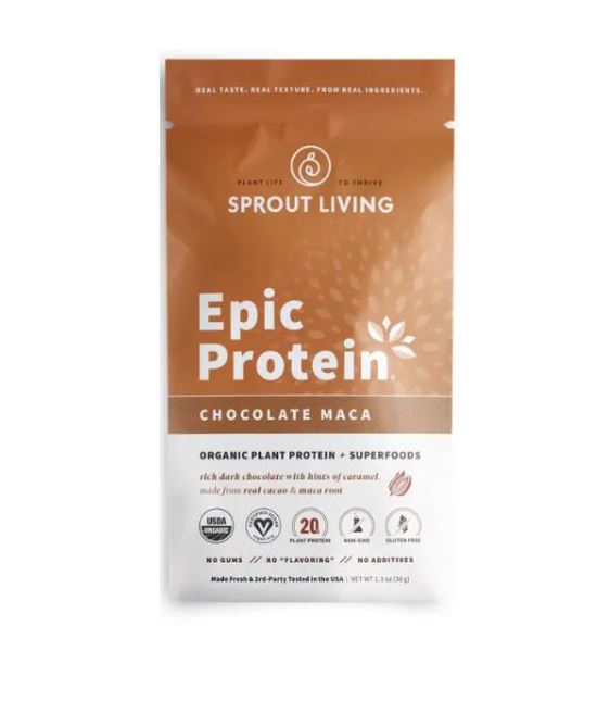 Sprout Living Epic Chocolate Maca Protein Powder, 1 packet